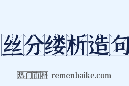 丝分缕析造句是什么意思的图片